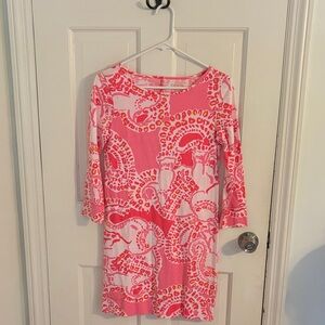 Lilly Pulitzer Pink and Red Long Sleeve Dress